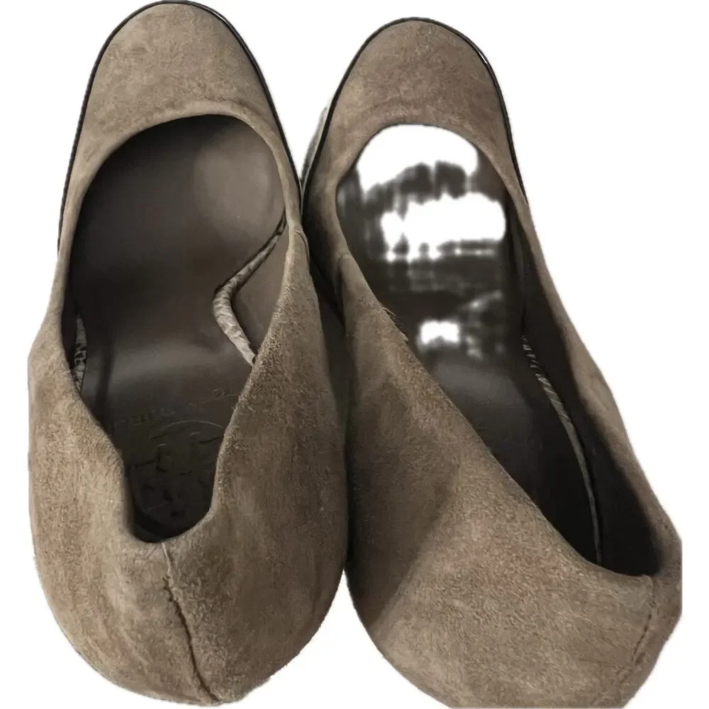 Tory Burch Sandra Pump Women's Size 8 Brown Leather Wedge Heel Platform Phython